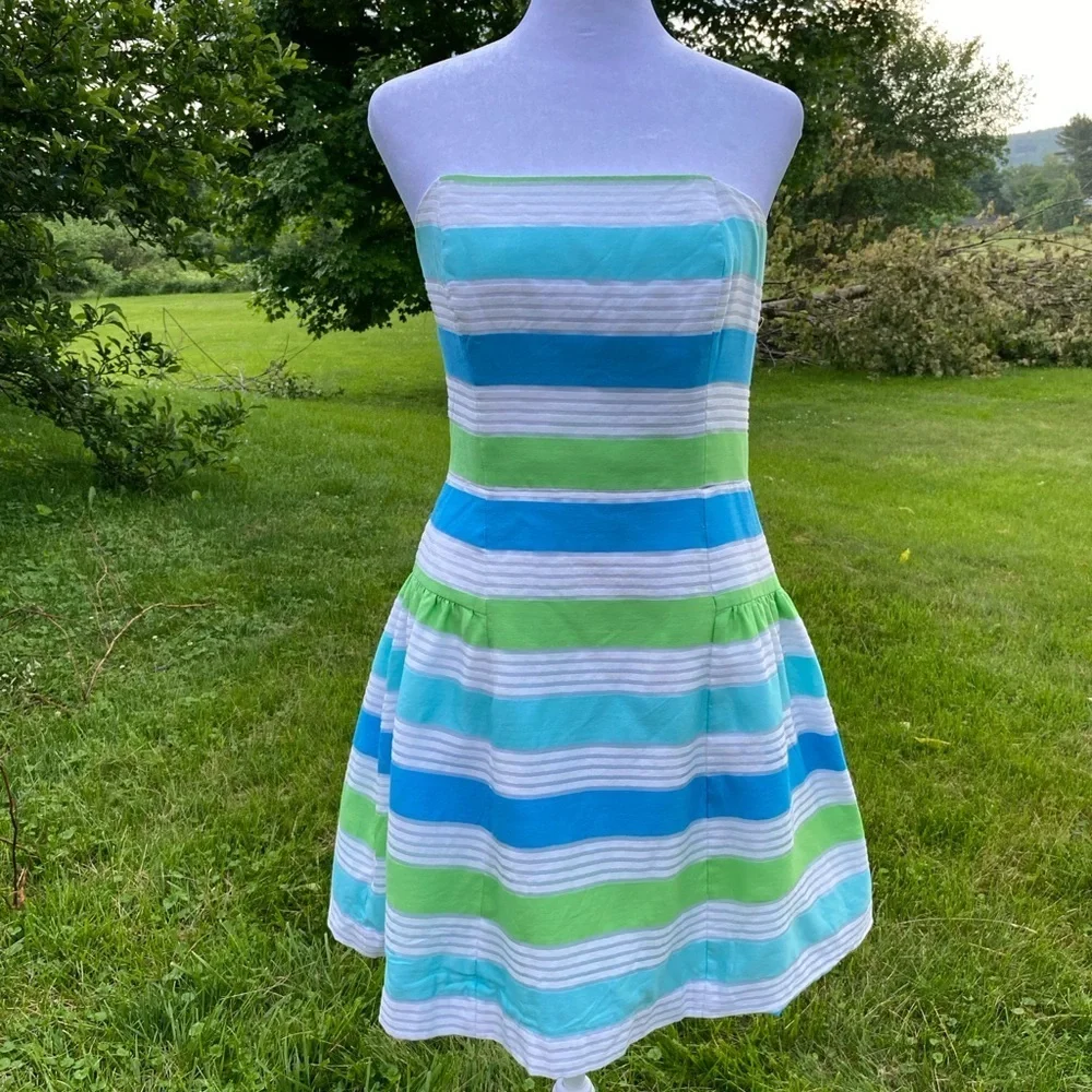 Lilly Pulitzer Jordan Strapless Dress Multi Colored Stripe - Picture 6 of 9